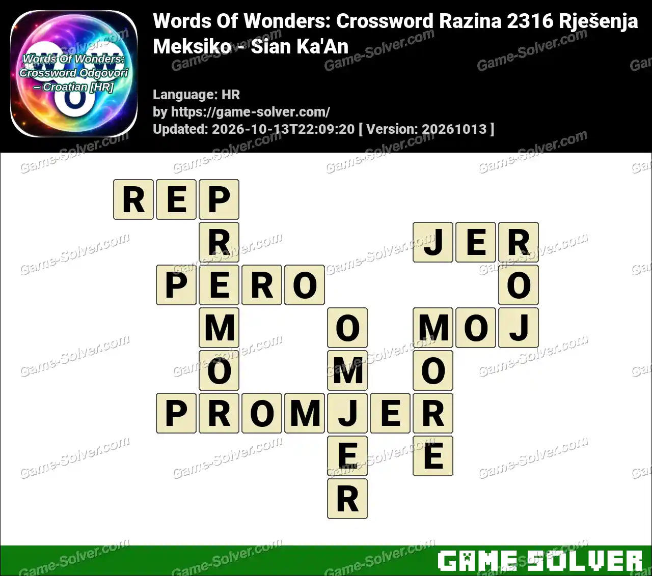 Words Of Wonders: Crossword Razina 2316 Rješenja – Meksiko – Sian Ka’An